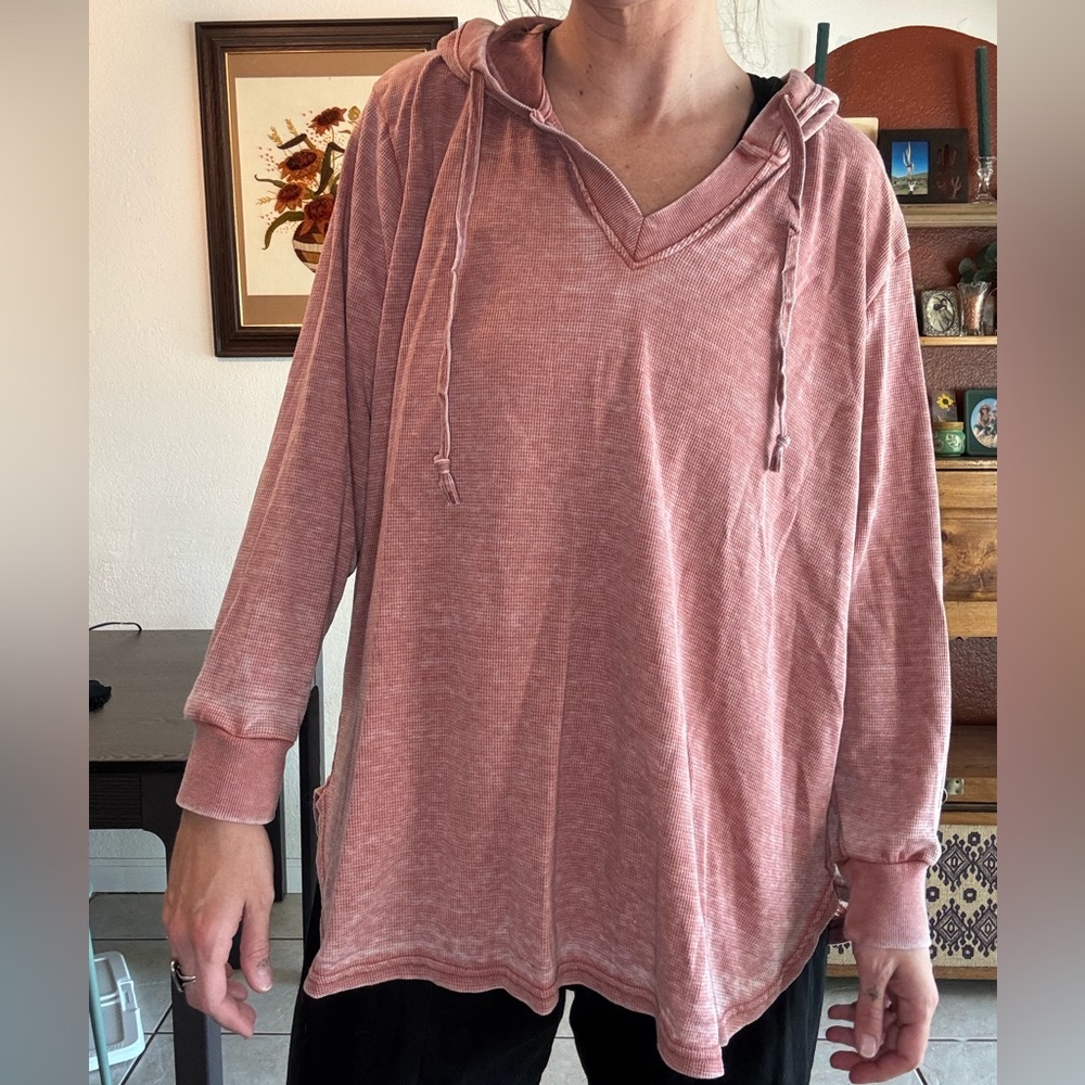 Over sized red Hooded Sweatshirt